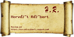 Horvát Róbert névjegykártya
