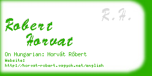 robert horvat business card