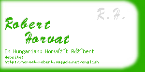 robert horvat business card